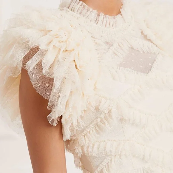 Needle & Thread Cream Ruffled Maxi Dress - Picture 4 of 12